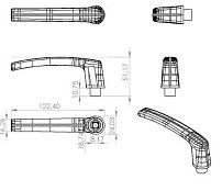 Ручка для пластиковых окон ЭРЕН (MESUT)  штифт 35 мм корич. RAL-8017 (100,5!!!) 