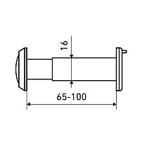 ЗАМКОФФ ГД d=16 (30) мм 65-90мм пластик хром Глазок дверной  (1000,50)