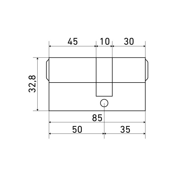 Стандарт MAX 85 (35х50) SN 5кл мат.никель перф.ключ/ключ Цилиндровый механизм(80,10)