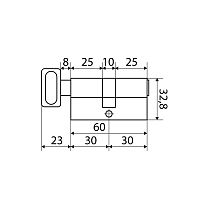 Стандарт MAX 60 (30х30В) SN 5кл мат.никель перф.ключ/верт. Цилиндровый механизм (80,10) (60,10)