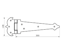 Домарт Петля-стрела фигурная ПС-300 мод.2 кованая СУЗДАЛЬ черный (10) 