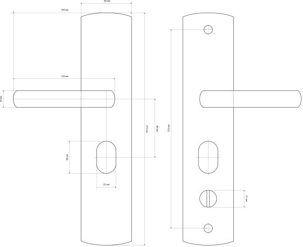 СТАНДАРТ РН-СТ217-L для кит. металл. дверей левая Комплект ручек (12)