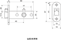 АЛЛЮР АРТ L45-8-R18 MBN графит овал.торц.планка18мм б/ручек Защёлка (100)