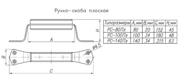 Н.Новгород РС-140-ПЛ-SL (NOEZ) Ручка-скоба (80) НОВИНКА