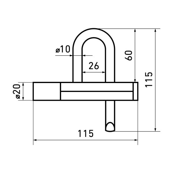 С-Пб ЗНВ 1-10 d=10 мм  1 ключ одна секретность Замок навесной (50) 