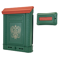 Ящик почтовый ПРЕМИУМ внутренний (с накладкой) зеленый (двухглавый орел)  (10)