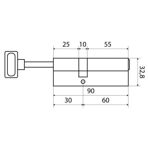 Стандарт MAX 90 S (60x30S) SN 5кл перф.ключ/шток Цилиндровый механизм(80,10)