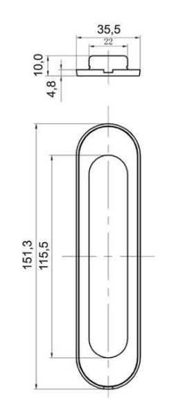 Ручки для раздвижных дверей TIXX SDH 501 GP блест.латунь (100,20)