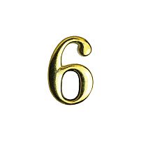 Цифра дверная АЛЛЮР "6" на клеевой основе  золото (600,20)