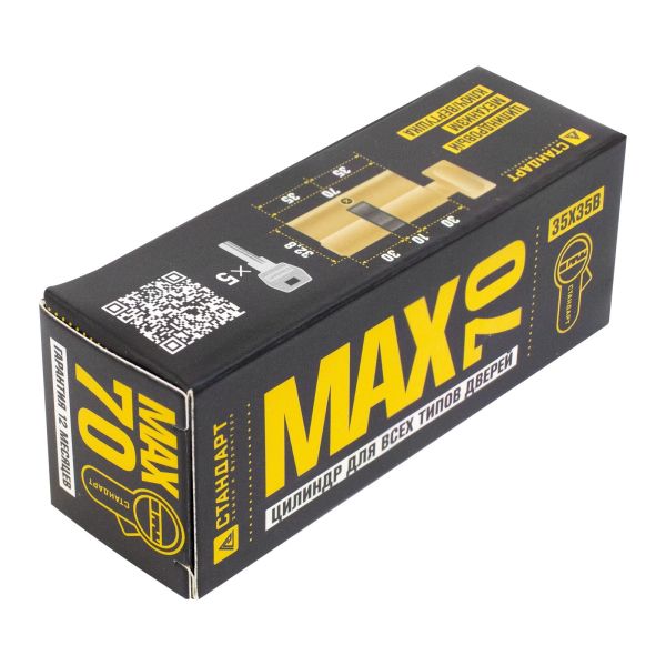 Стандарт MAX 70 (35х35В) SB 5кл мат.золото перф.ключ/верт. Цилиндровый механизм(80,10)