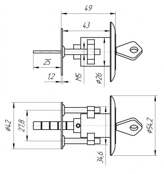Зенит МЦ -10-6 3кл д/накл.замков ЗН2-6 дисковый Цилиндровый механизм (100)