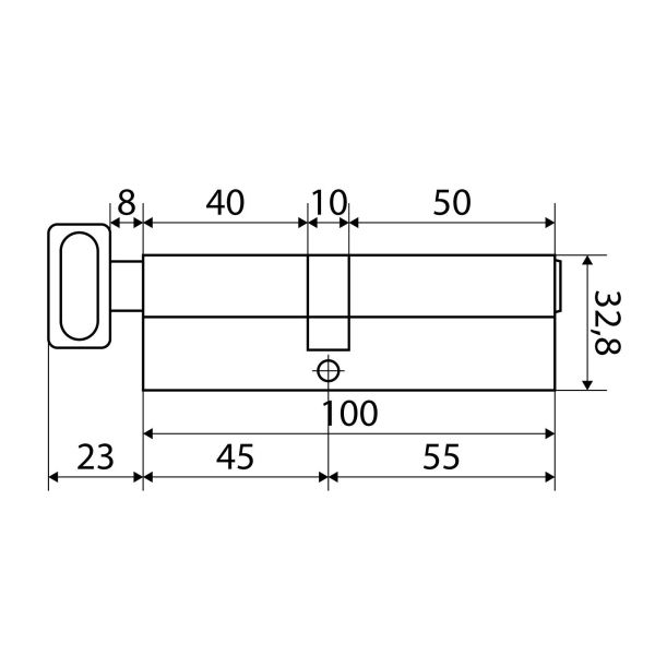 Стандарт MAX 100 (55х45В) SN 5кл мат.никель перф.ключ/верт. Цилиндровый механизм (60,10)