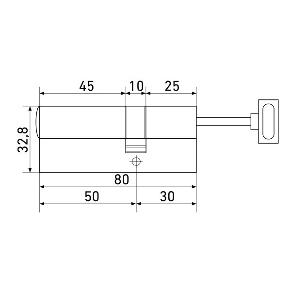 Стандарт MAX 80 S (50x30S) SN 5кл перф.ключ/шток Цилиндровый механизм(80,10)