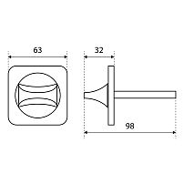 Поворотник БУЛАТ НДФ 05.08 АТЛАС матовый никель ,квадрат 8х8 мм (10,100)